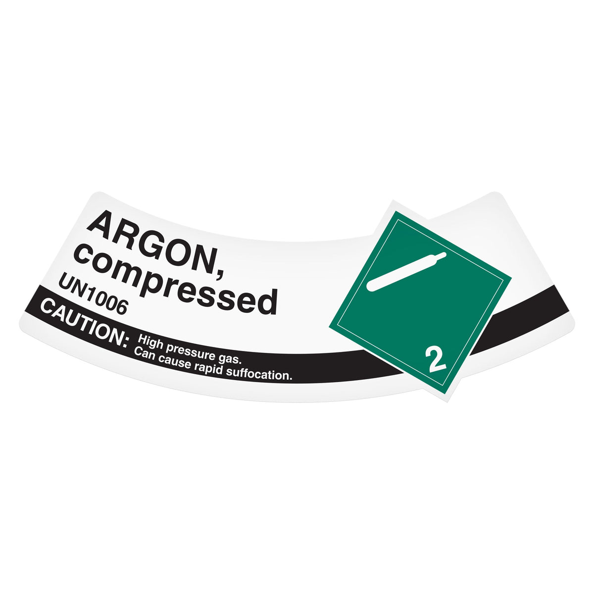 SHLT22UN1066 CLASS 2 UN1066 NON-FLAMMABLE AND NON-TOXIC GAS NITROGEN, COMPRESSED TDG Hazardous Material Canadian and International Gas Cylinder Shoulder Label (2" x 5.25") 500 /roll