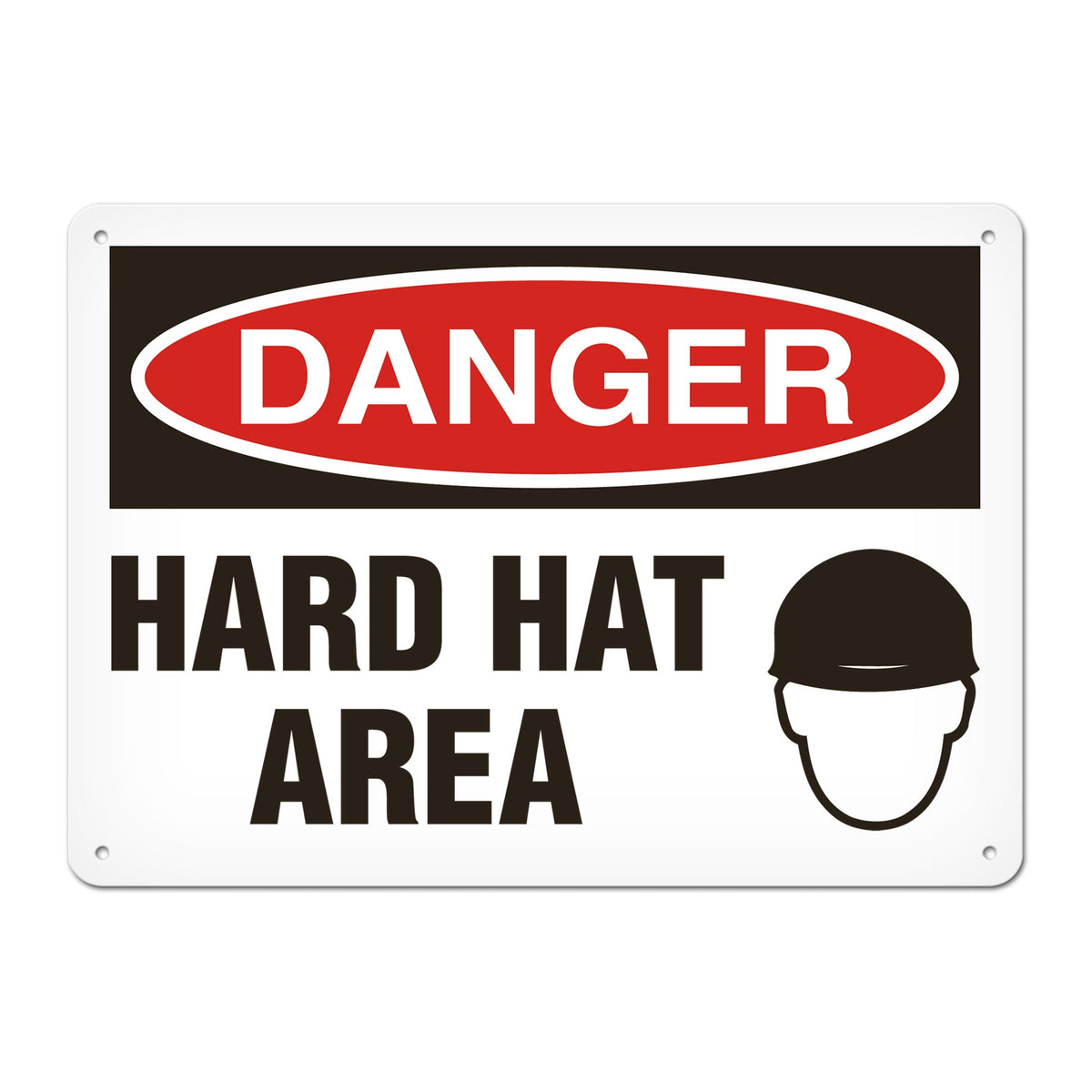 DANGER HARD HAT AREA PrimeGuard Traditional OSHA Style Safety Sign