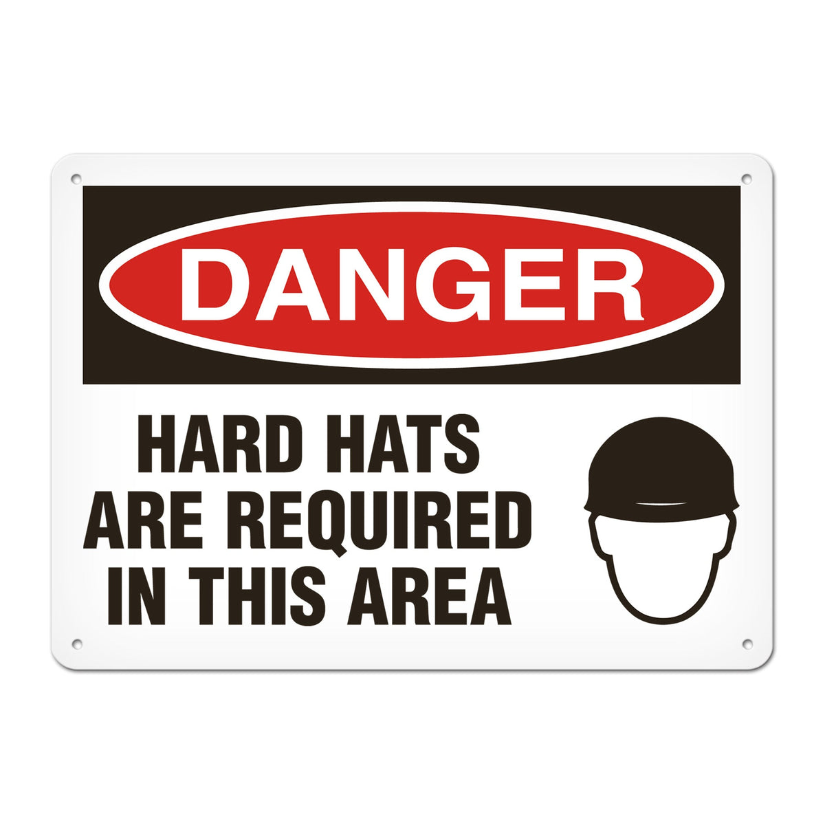 DANGER HARD HATS ARE REQUIRED IN THIS AREA PrimeGuard Traditional OSHA Style Safety Sign