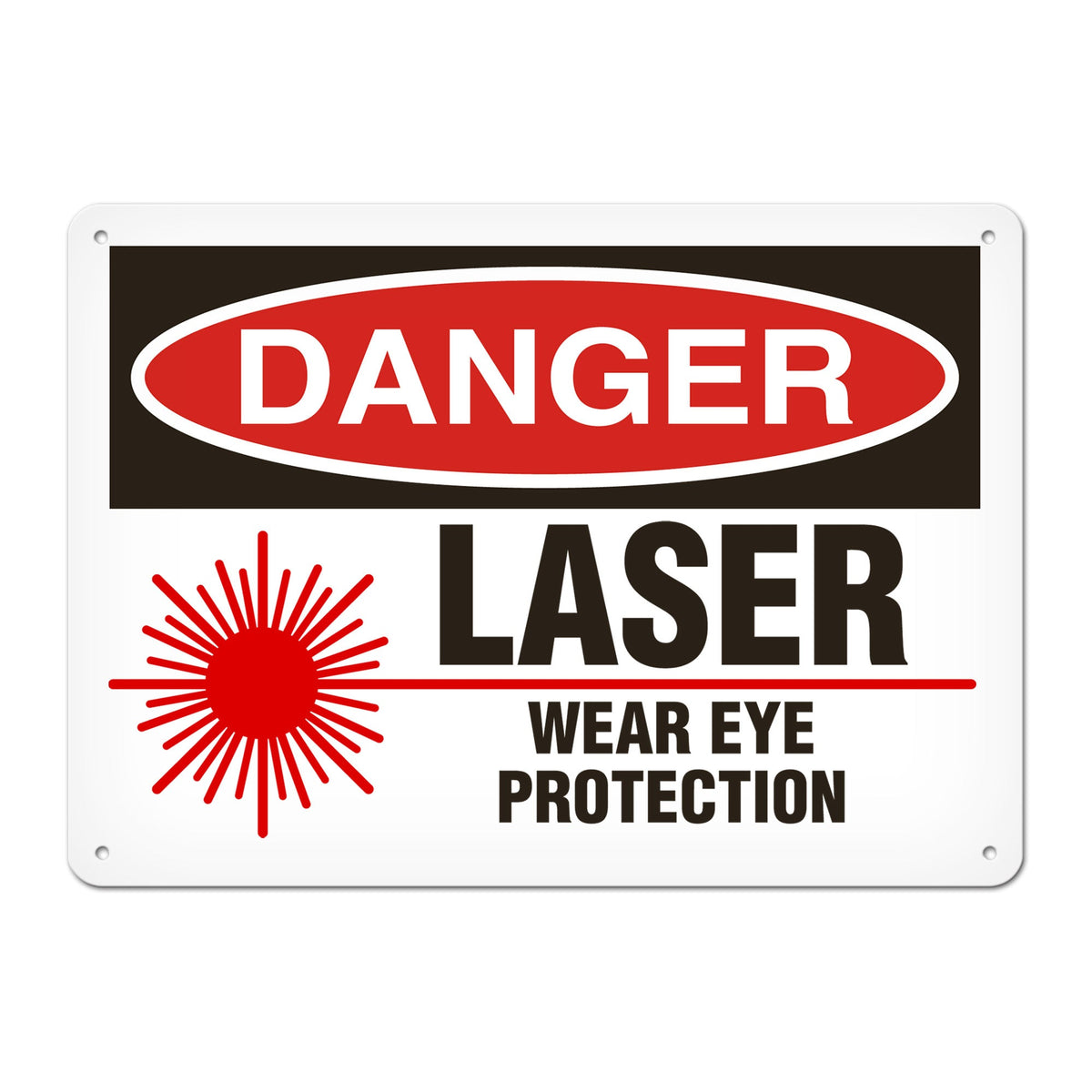 DANGER LASER WEAR EYE PROTECTION PrimeGuard Traditional OSHA Style Safety Sign