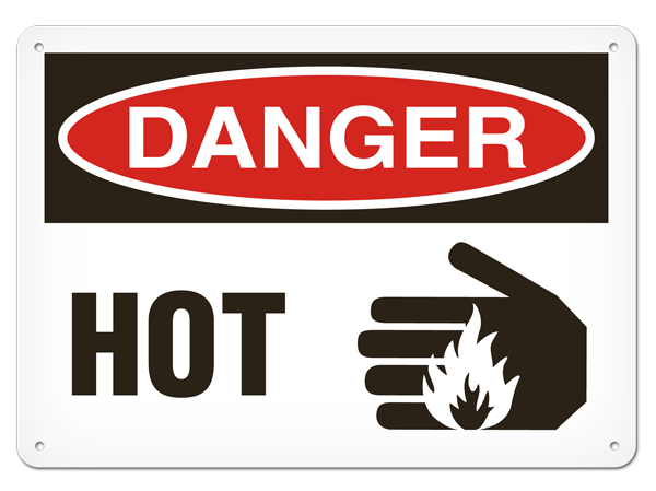 DANGER HOT PrimeGuard® Traditional OSHA Style Safety Sign