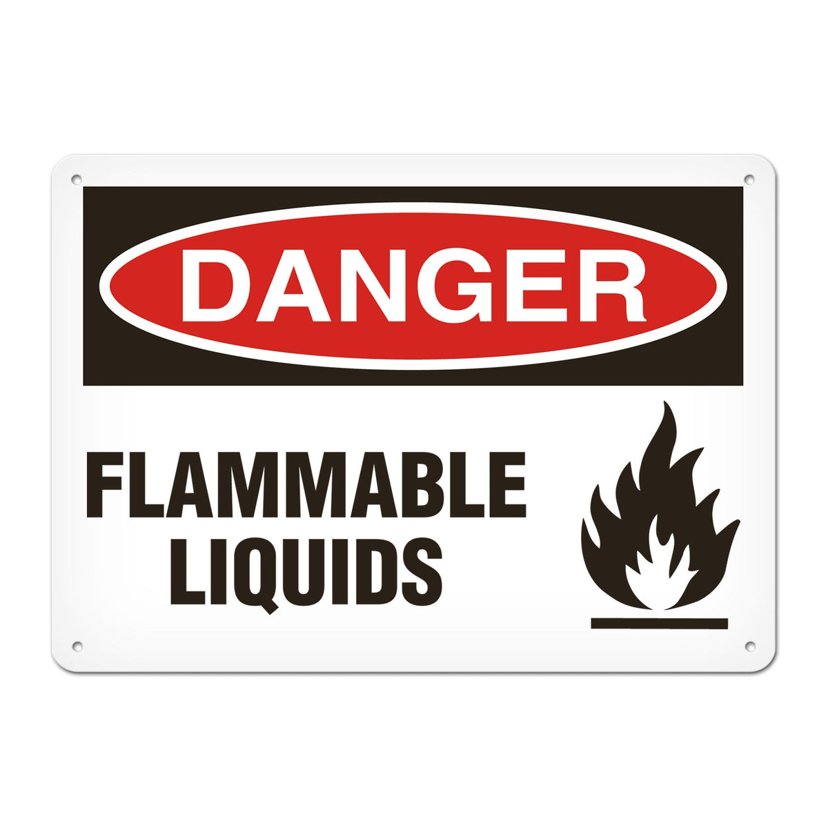 DANGER FLAMMABLE LIQUIDS PrimeGuard Traditional OSHA Style Safety Sign