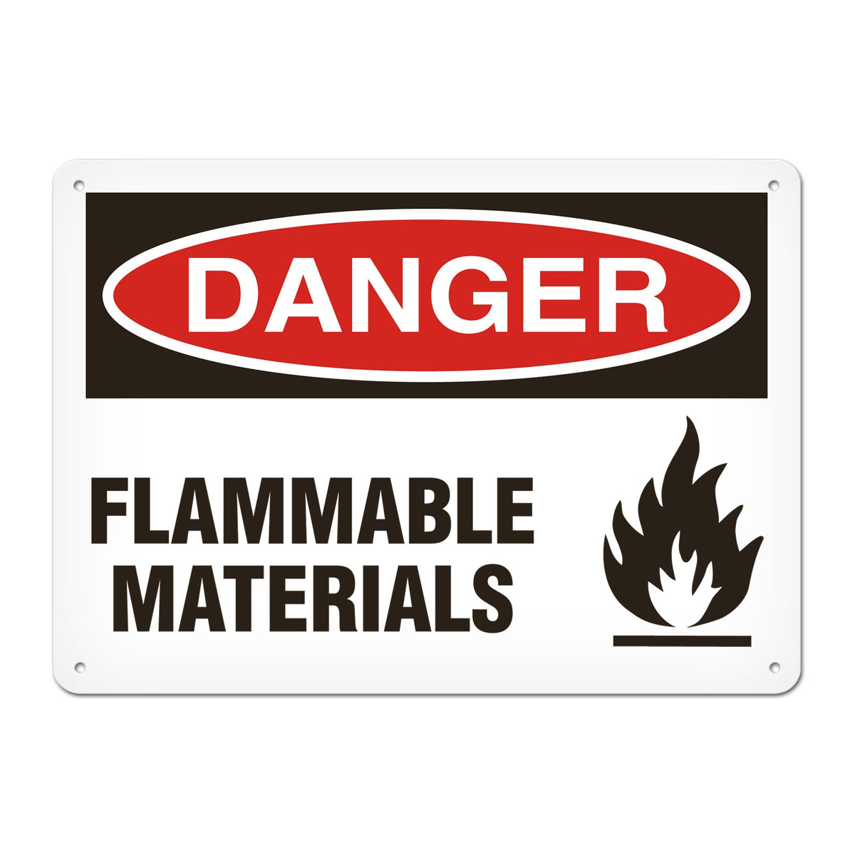 DANGER FLAMMABLE MATERIALS PrimeGuard Traditional OSHA Style Safety Sign