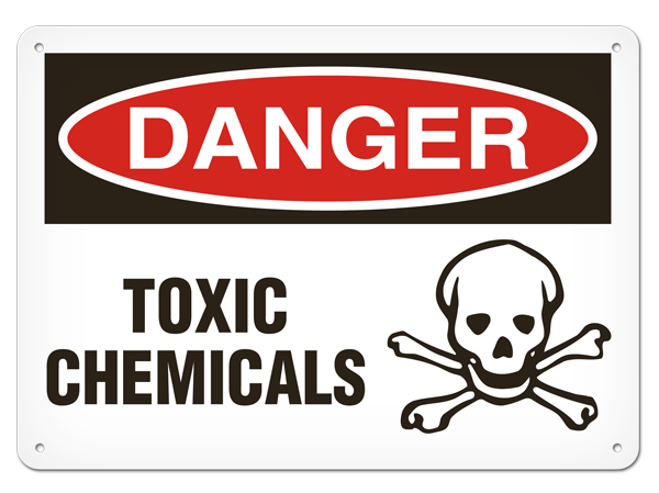 DANGER TOXIC CHEMICALS PrimeGuard® Traditional OSHA Style Safety Sign