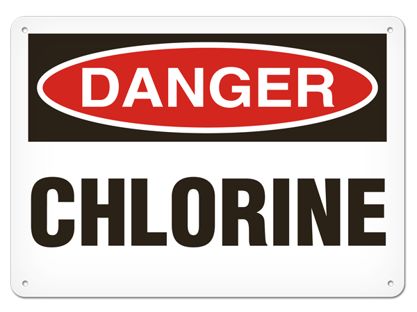 DANGER CHLORINE PrimeGuard® Traditional OSHA Style Safety Sign