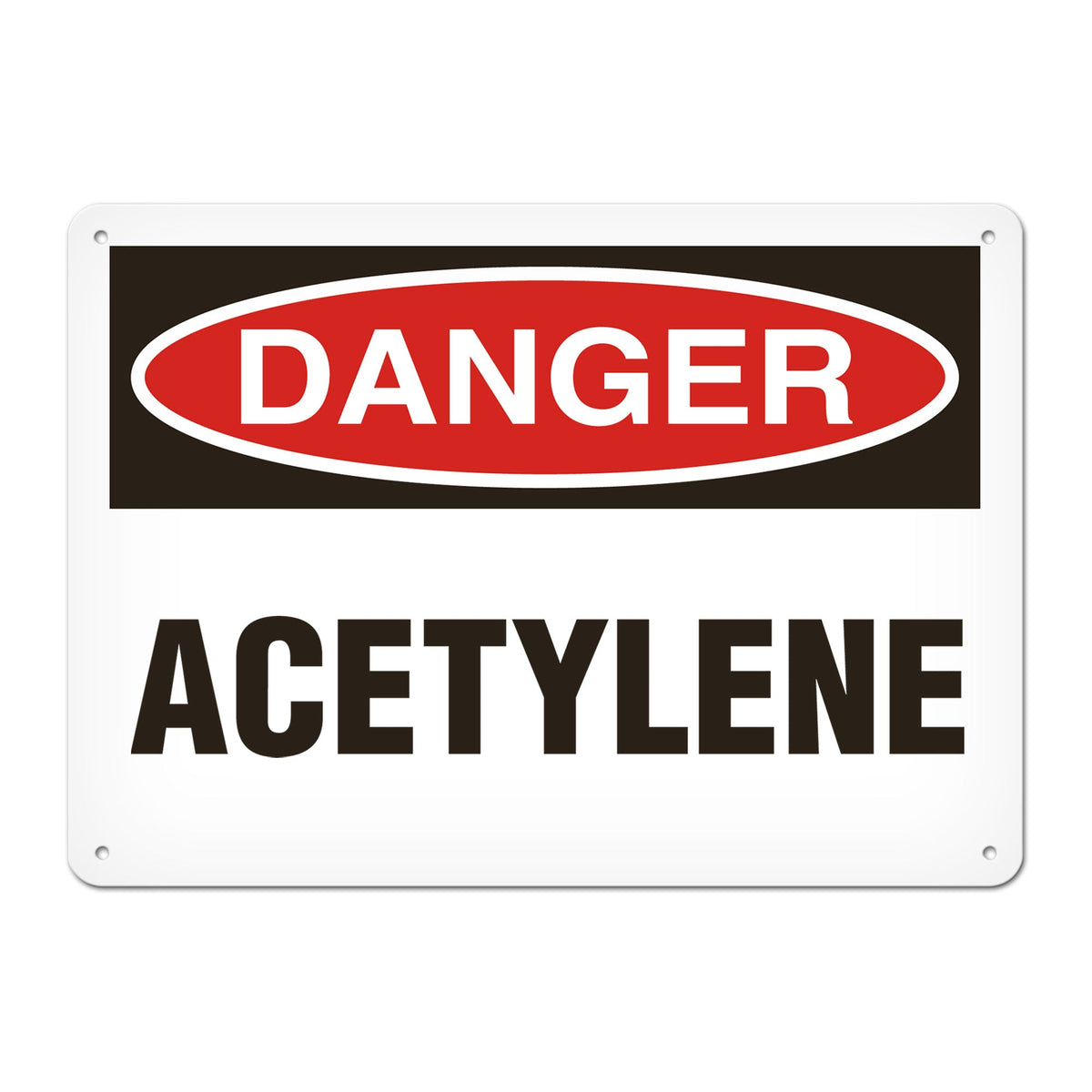DANGER ACETYLENE PrimeGuard Traditional OSHA Style Safety Sign