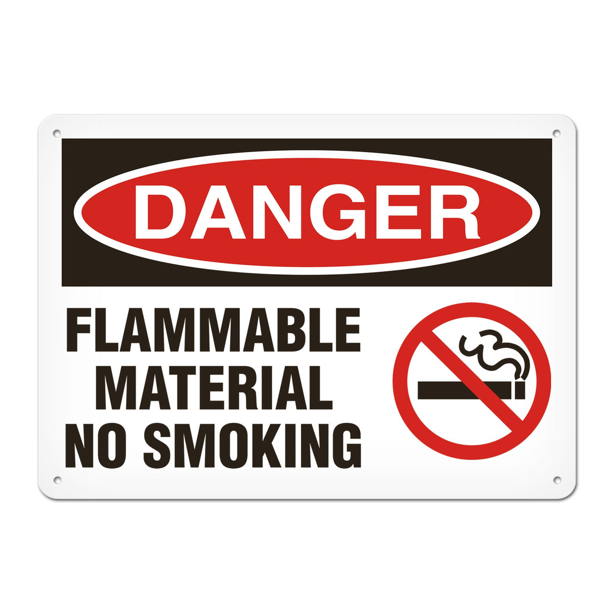 DANGER FLAMMABLE MATERIAL NO SMOKING PrimeGuard Traditional OSHA Style Safety Sign