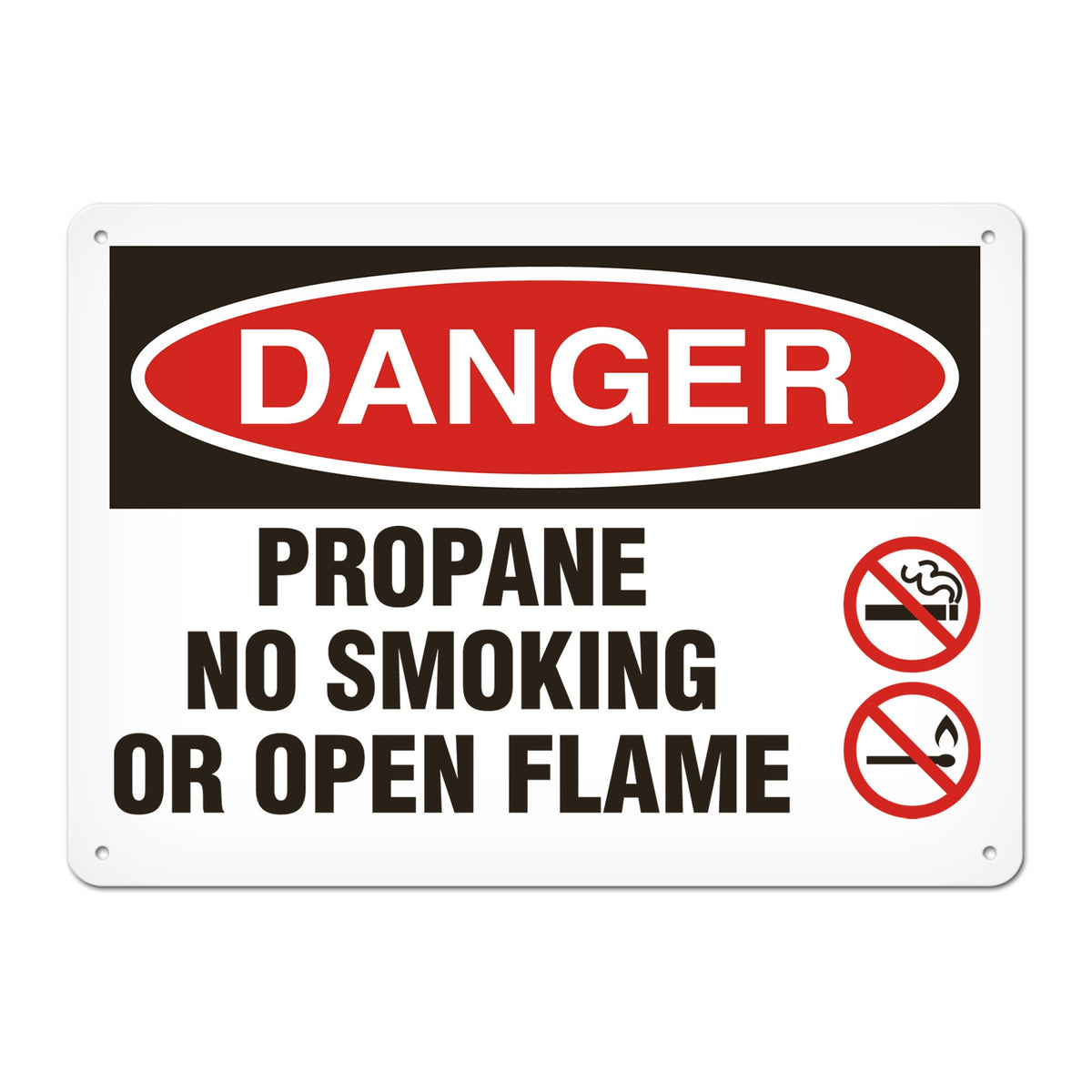 DANGER PROPANE NO SMOKING OR OPEN FLAME PrimeGuard Traditional OSHA Style Safety Sign