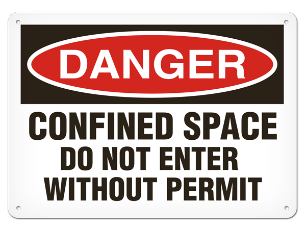 DANGER CONFINED SPACE DO NOT ENTER WITHOUT PERMIT PrimeGuard® Traditional OSHA Style Safety Sign