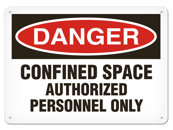DANGER CONFINED SPACE AUTHORIZED PERSONNEL ONLY PrimeGuard® Traditional OSHA Style Safety Sign
