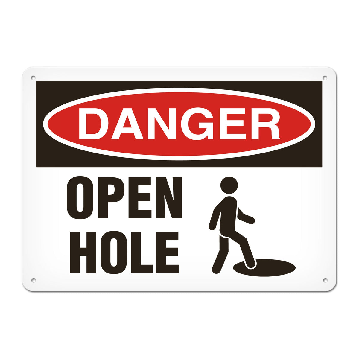 DANGER OPEN HOLE PrimeGuard Traditional OSHA Style Safety Sign