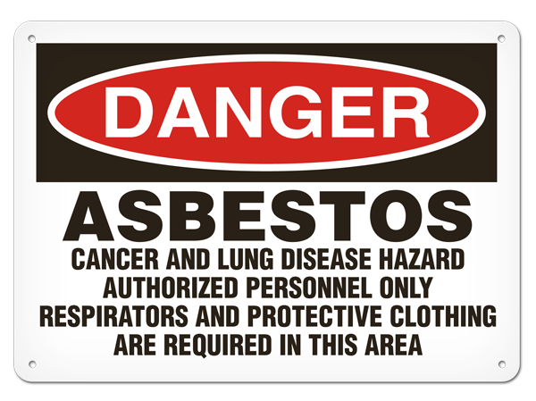 DANGER ABESTOS CANCER AND LUNG DISEASE HAZARD PrimeGuard® Traditional OSHA Style Safety Sign