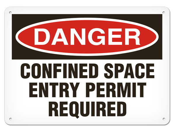 DANGER CONFINED SPACE ENTRY PERMIT REQUIRED PrimeGuard® Traditional OSHA Style Safety Sign
