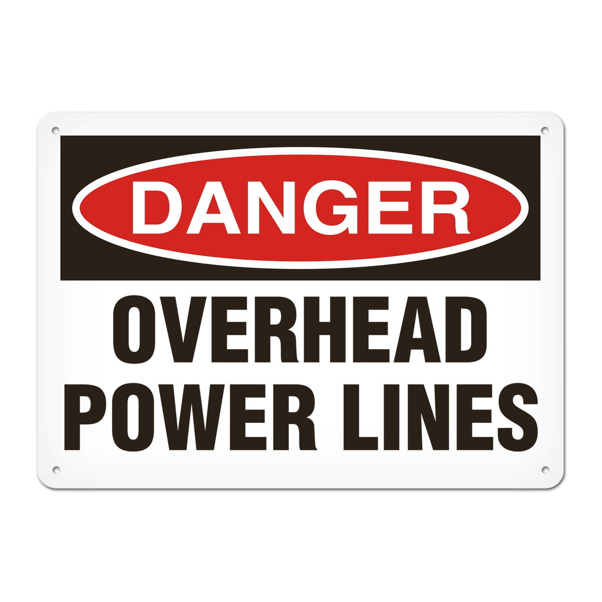 DANGER OVERHEAD POWER LINES PrimeGuard Traditional OSHA Style Safety Sign