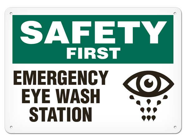 SAFETY FIRST EMERGENCY EYE WASH STATION PrimeGuard® Safety Sign