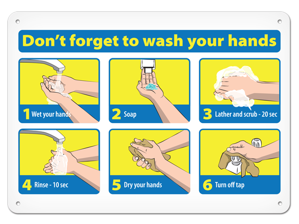DON'T FORGET TO WASH HANDS PrimeGuard® Safety Sign