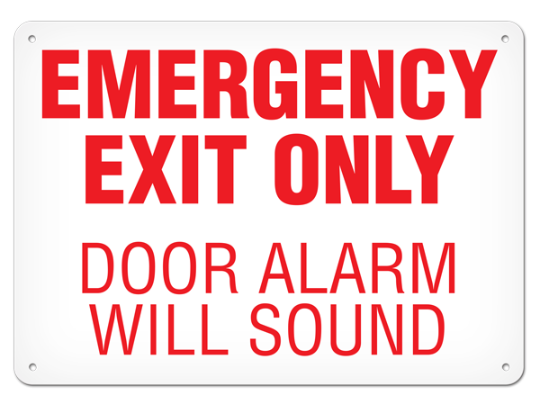 EMERGENCY EXIT ONLY ALARM WILL SOUND PrimeGuard® Safety Sign