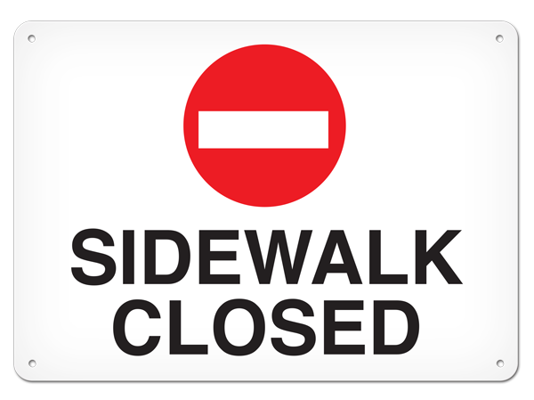 SIDEWALK CLOSED PrimeGuard® Safety Sign