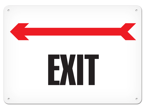 EXIT with Left Arrow PrimeGuard® Safety Sign