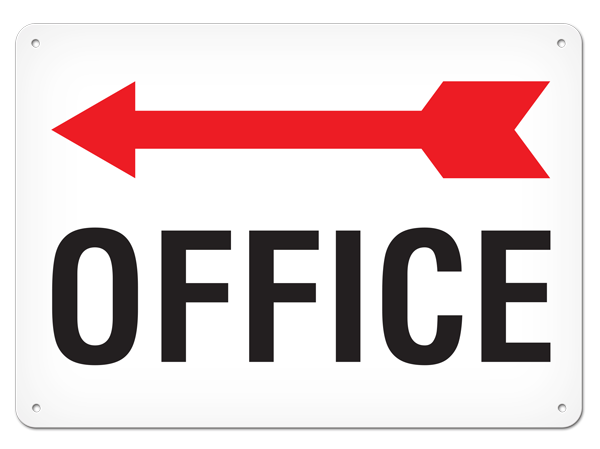 OFFICE with Left Arrow PrimeGuard® Egress Marking Safety Sign