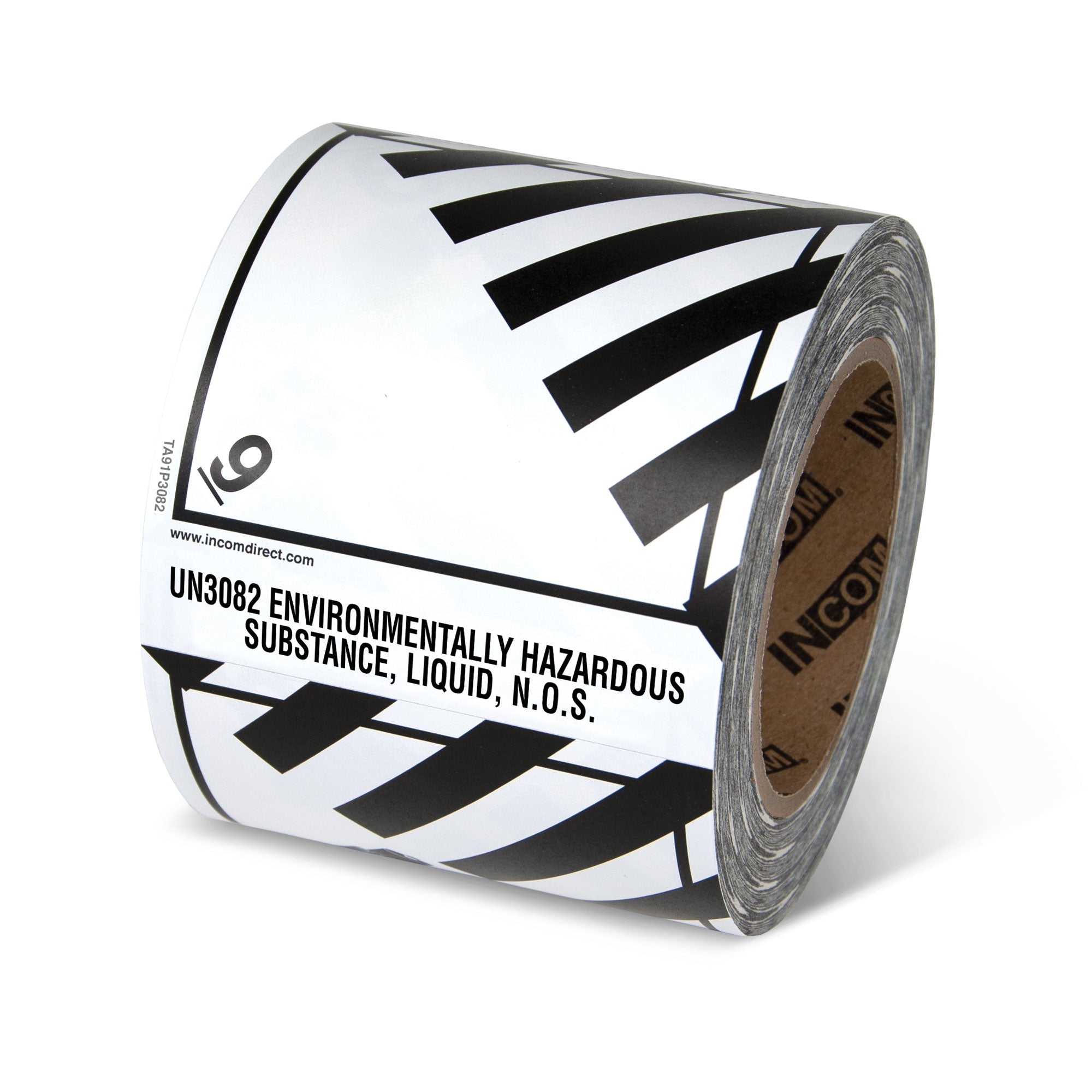 TA91P3082 Class 9 UN3082 MISCELLANEOUS PRODUCTS ENVIRONMENTALLY HAZARDOUS SUBSTANCES, LIQUID, N.O.S. Hazmat Hazardous Material DOT Worded Preprinted Tabbed Shipping Labels (4 in x 4.75 in) 500 /roll