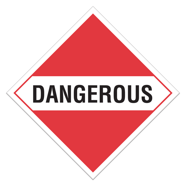 DANGEROUS, DANGER, MIXED LOADS Worded Hazmat Placards (100 /pkg)