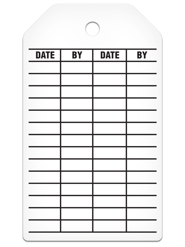 AED AUTOMATIC EXTERNAL DEFIBRILLATOR INSPECTION DuraPly™ Safety Tag (25/pkg) -BACK