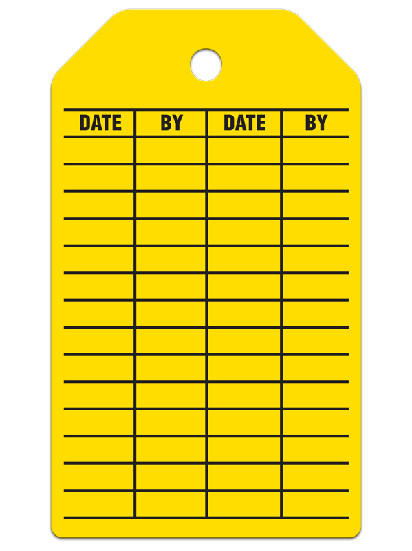 MAINTENANCE RECORD DuraPly™ Safety Tag (25/pkg) - BACK