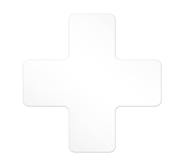 TM120W White "+" Shape 5S/Lean Tuff Mark™ High Traffic Durable Warehouse Adhesive Warehouse Floor and Position Markers (20 /pkg)