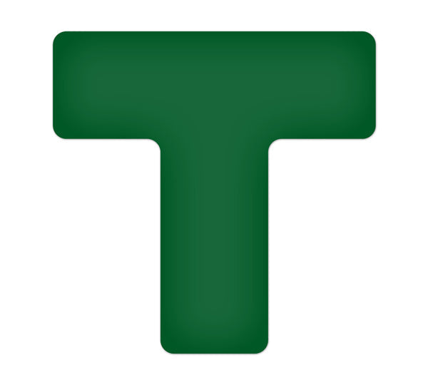 TM130G Green "T" Shape 5S/Lean Tuff Mark™ High Traffic Durable Warehouse Adhesive Warehouse Floor and Position Markers (20 /pkg)