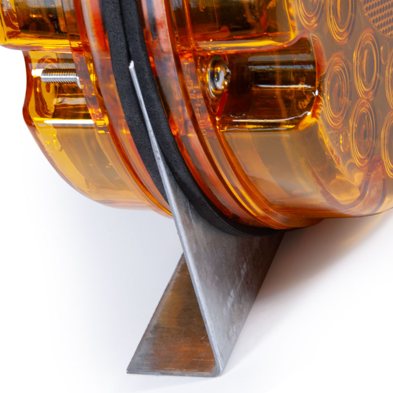 TS8205 Vehicle Mountable Illuminated Light-Up Pilot Car Sign Replacement 7 inch Amber LED Lamps with Bracket (2/ set) Close up of Bracket