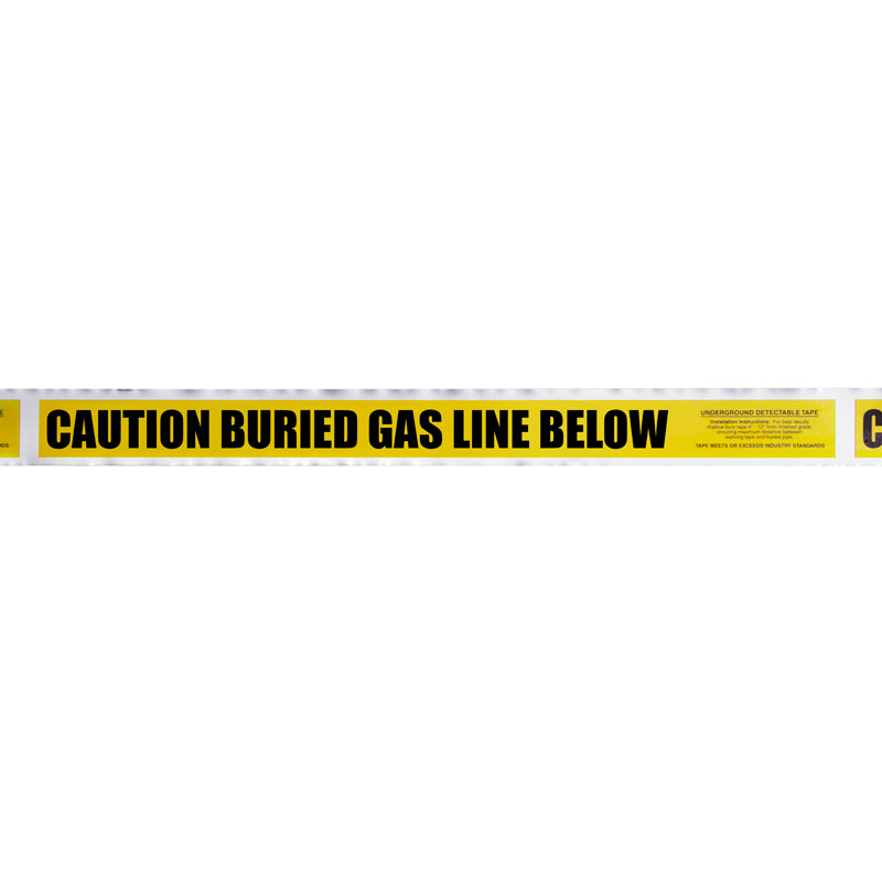 UDT3247 2 in x 1,000 ft CAUTION BURIED GAS LINE BELOW Yellow/Black Detectable Underground Utility Marking Warning Roll Tape (1,000 ft)