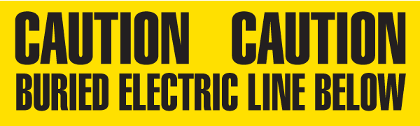 UT3608 CAUTION BURIED ELECTRIC LINE BELOW Yellow/Black Underground Utility Marking Warning Roll Tape (6 in x 1,000 ft)