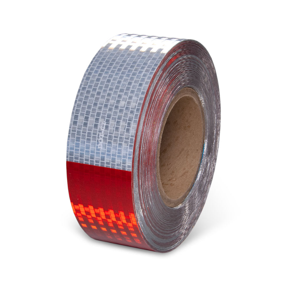 V57203 DOT Conspicuity Adhesive Reflective Trailer Tape (7in /11 in white/red pattern) 2 in x 150 ft