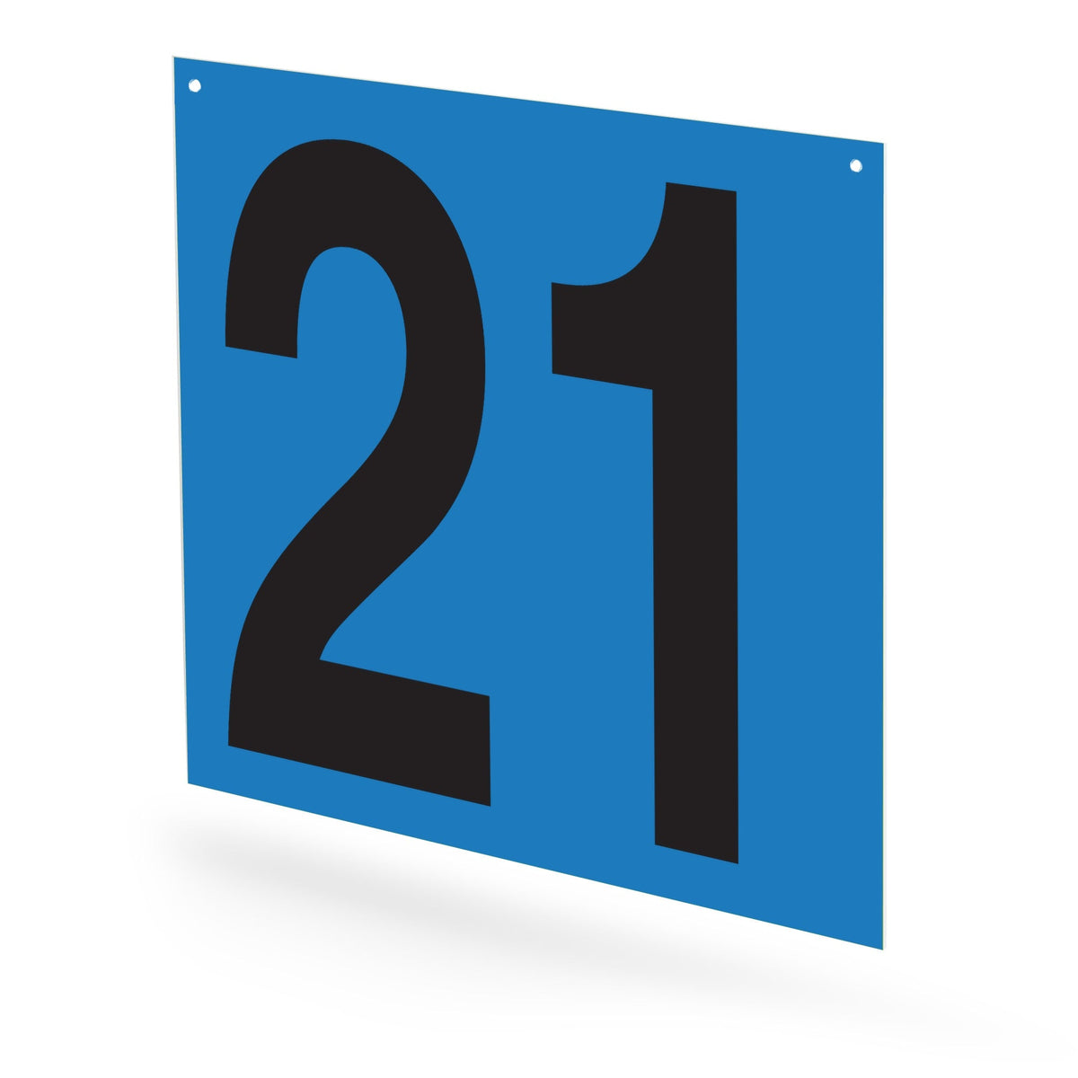 WM10PK21B Heavy Duty Warehouse Aisle Location Signs (12 in x 10 in) Consecutively Numbered (10 /pkg) Numbers 21-30 Blue