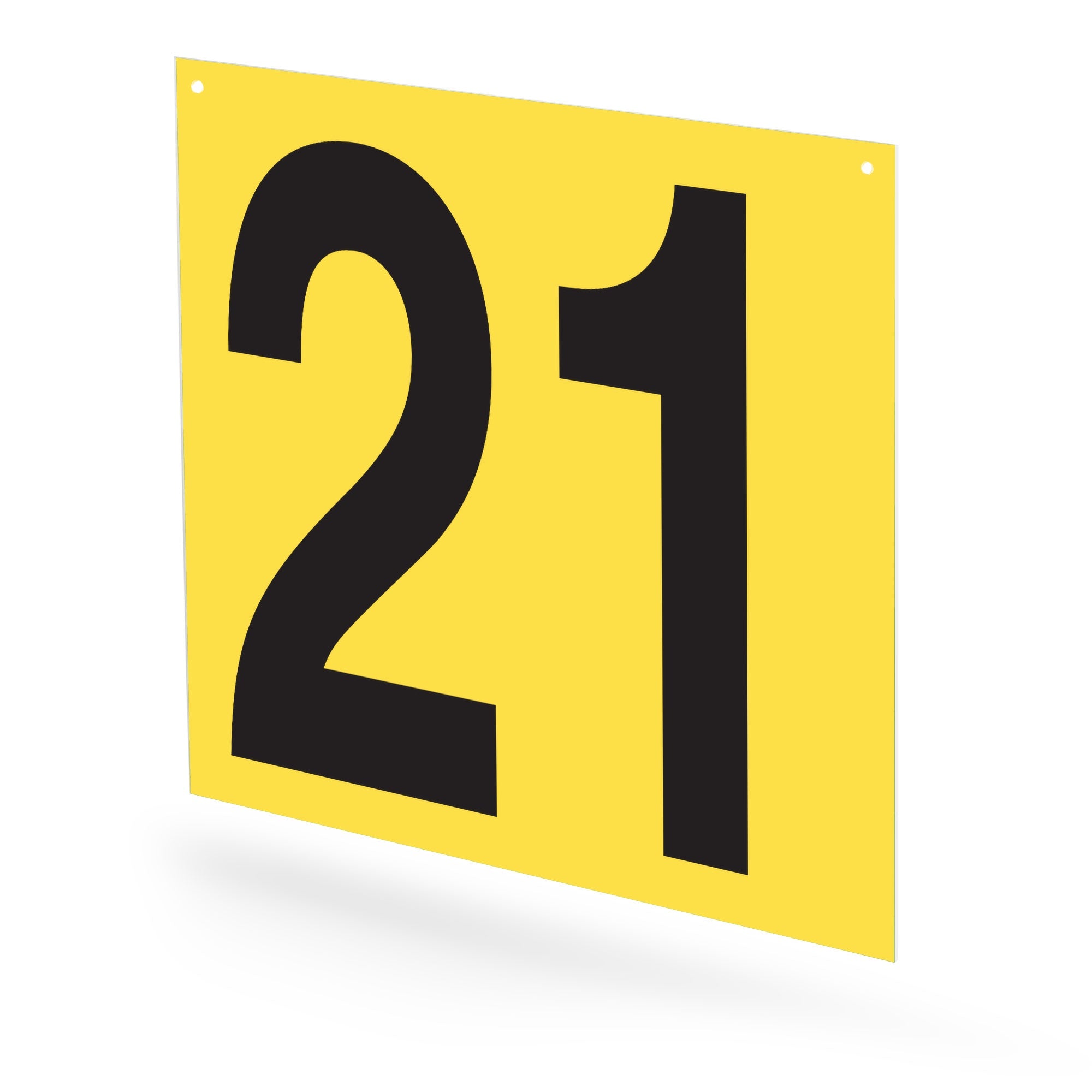 WM10PK21Y Heavy Duty Warehouse Aisle Location Signs (12 in x 10 in) Consecutively Numbered (10 /pkg) Numbers 21-30 Yellow