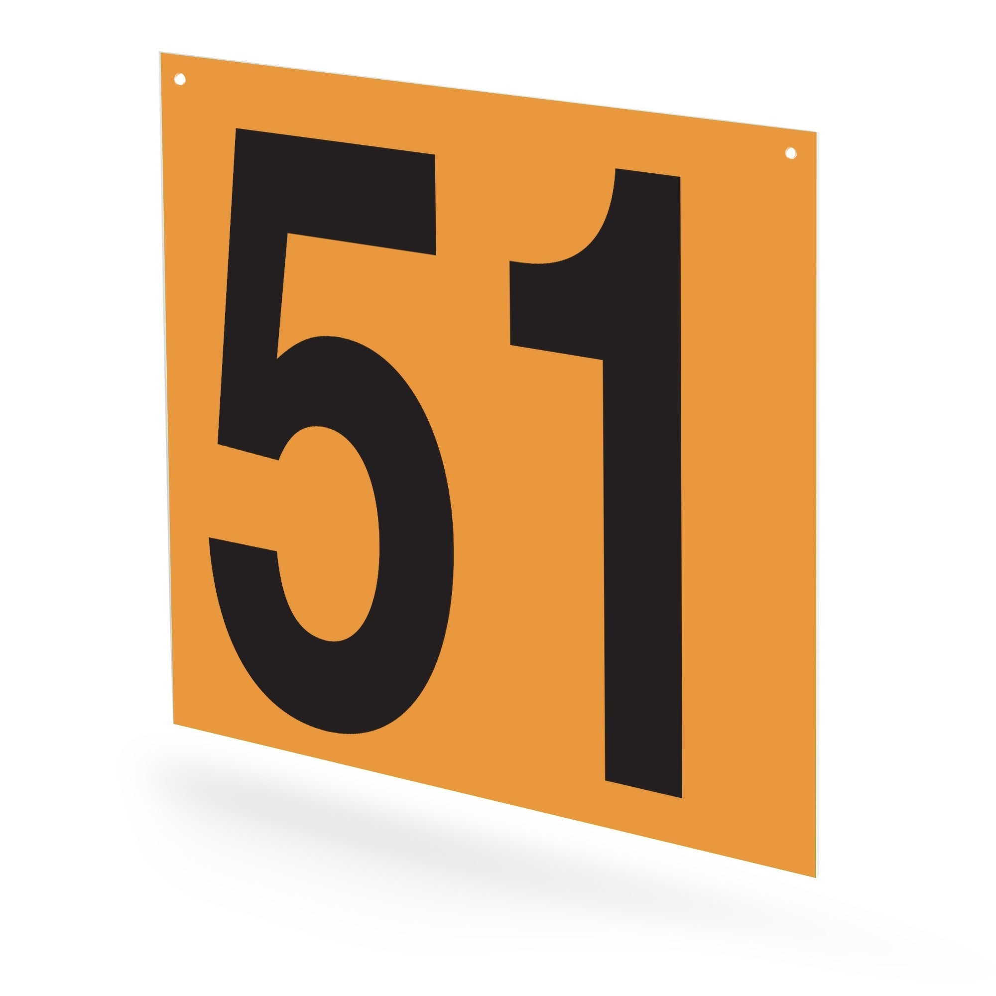 WM10PK51N Heavy Duty Warehouse Aisle Location Signs (12 in x 10 in) Consecutively Numbered (10 /pkg) Numbers 50-61 Orange