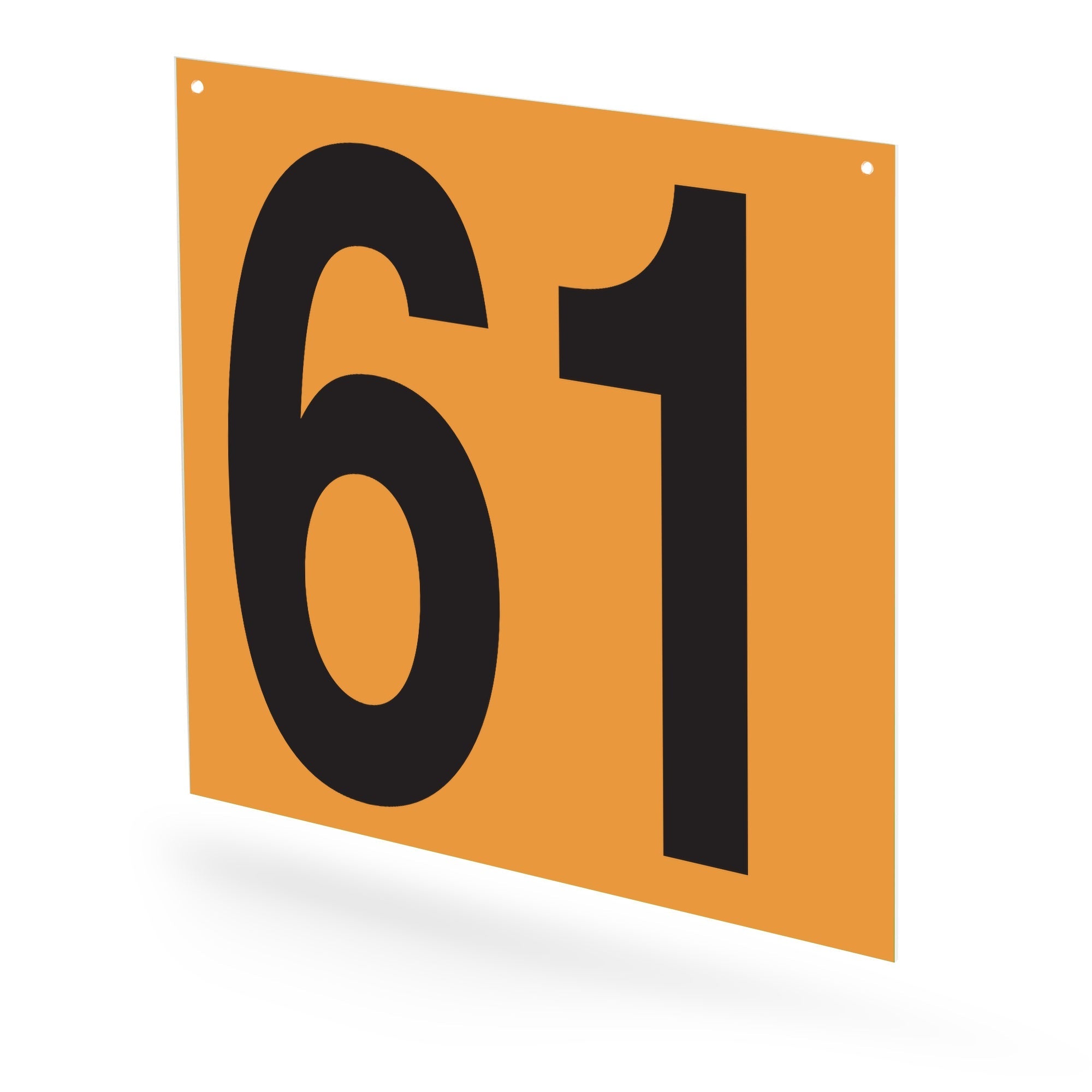 WM22PK61N Heavy Duty Warehouse Aisle Location Signs (22 in x 22 in) Consecutively Numbered (10 /pkg) Numbers 61-70 Orange