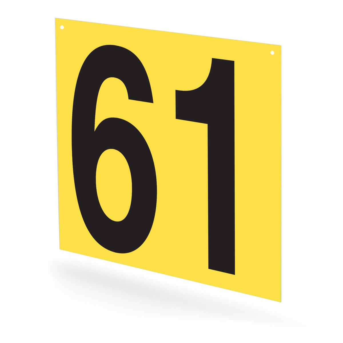 WM22PK61Y Heavy Duty Warehouse Aisle Location Signs (22 in x 22 in) Consecutively Numbered (10 /pkg) Numbers 61-70 Yellow