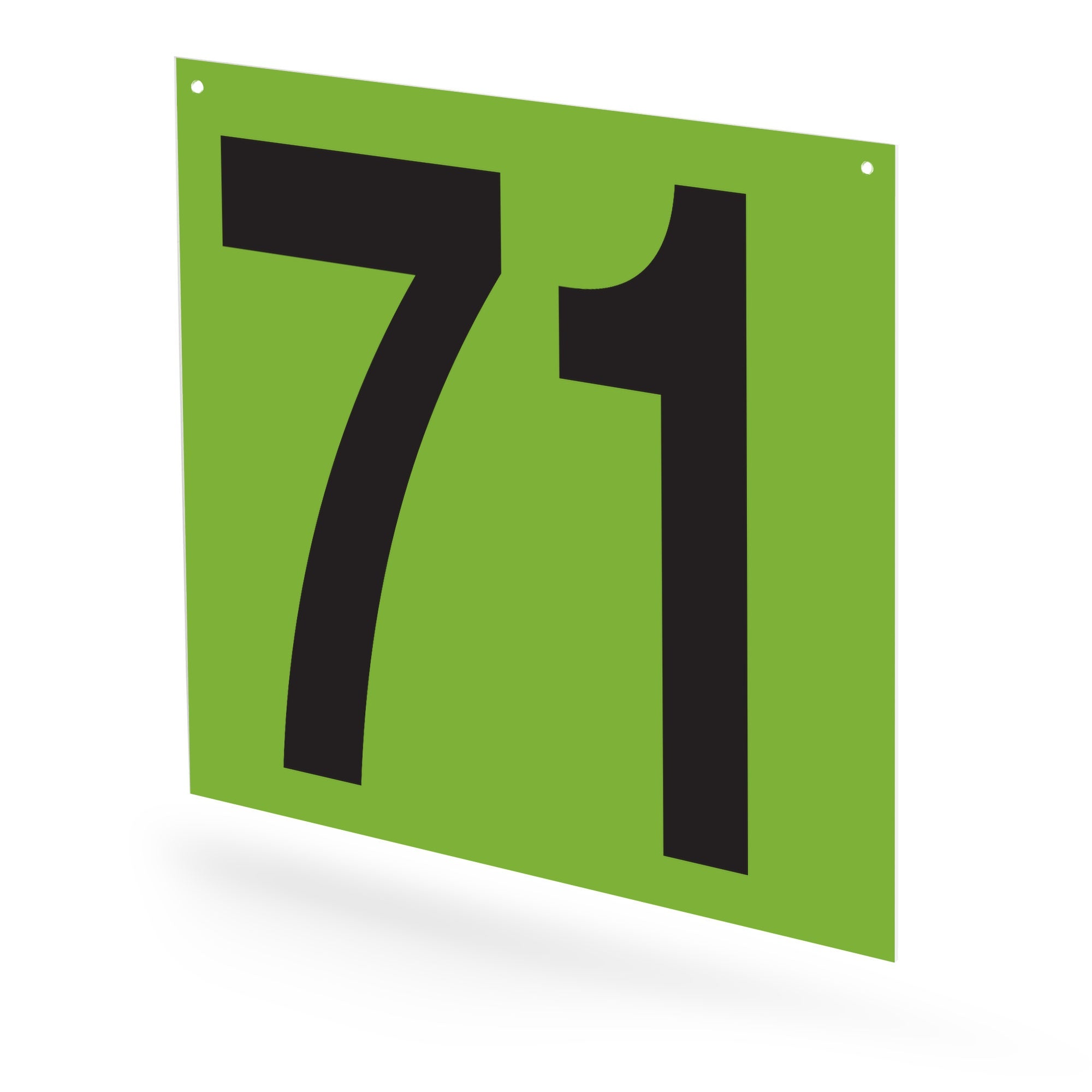 WM10PK71G Heavy Duty Warehouse Aisle Location Signs (12 in x 10 in) Consecutively Numbered (10 /pkg) Numbers 71-80 Green