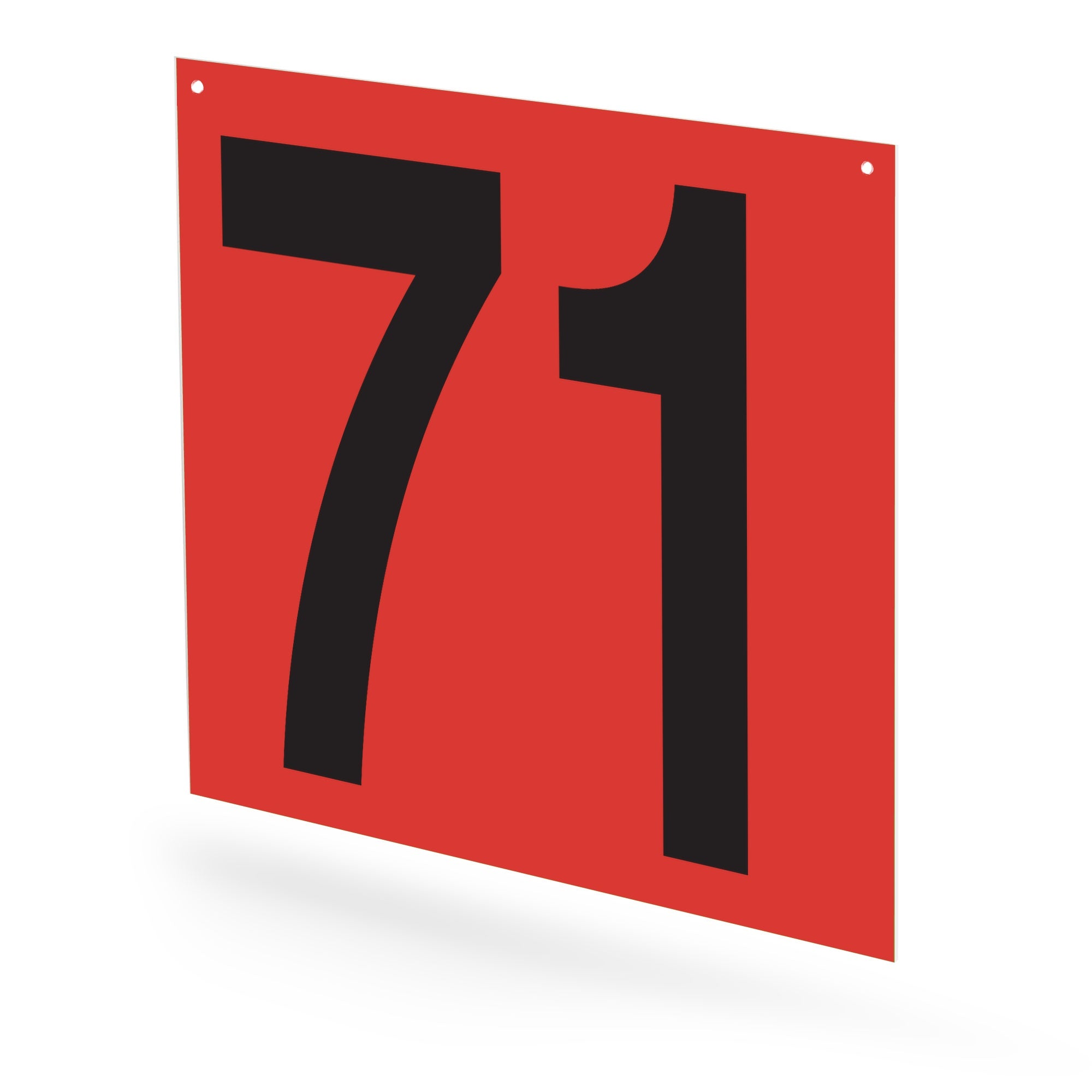 WM22PK71R Heavy Duty Warehouse Aisle Location Signs (22 in x 22 in) Consecutively Numbered (10 /pkg) Numbers 71-80 Red
