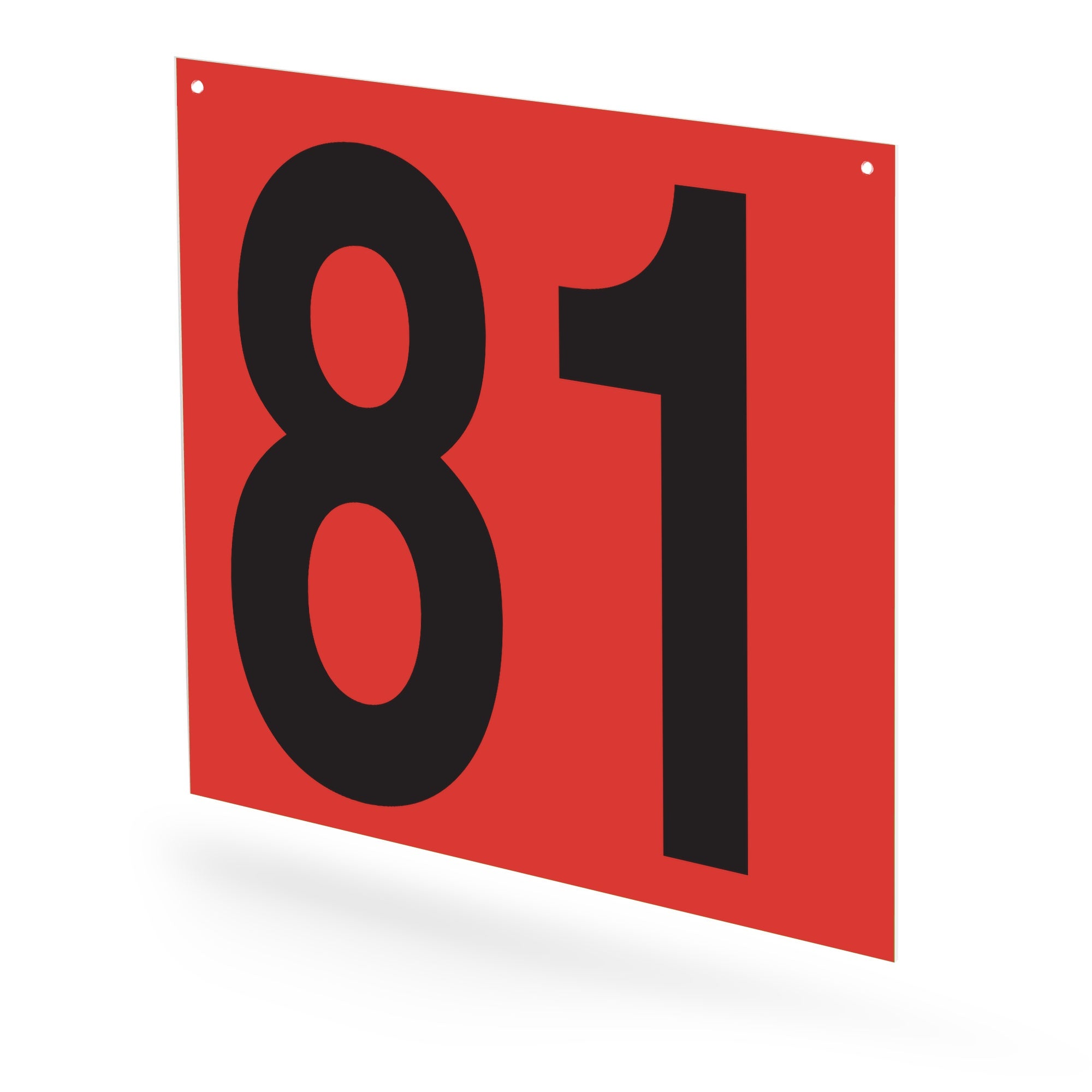 WM22PK81R Heavy Duty Warehouse Aisle Location Signs (22 in x 22 in) Consecutively Numbered (10 /pkg) Numbers 81-90 Red