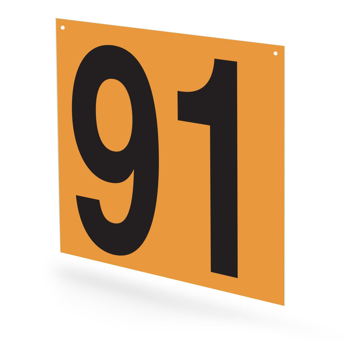 WM10PK91N Heavy Duty Warehouse Aisle Location Signs (12 in x 10 in) Consecutively Numbered (10 /pkg) Numbers 91-100 Orange