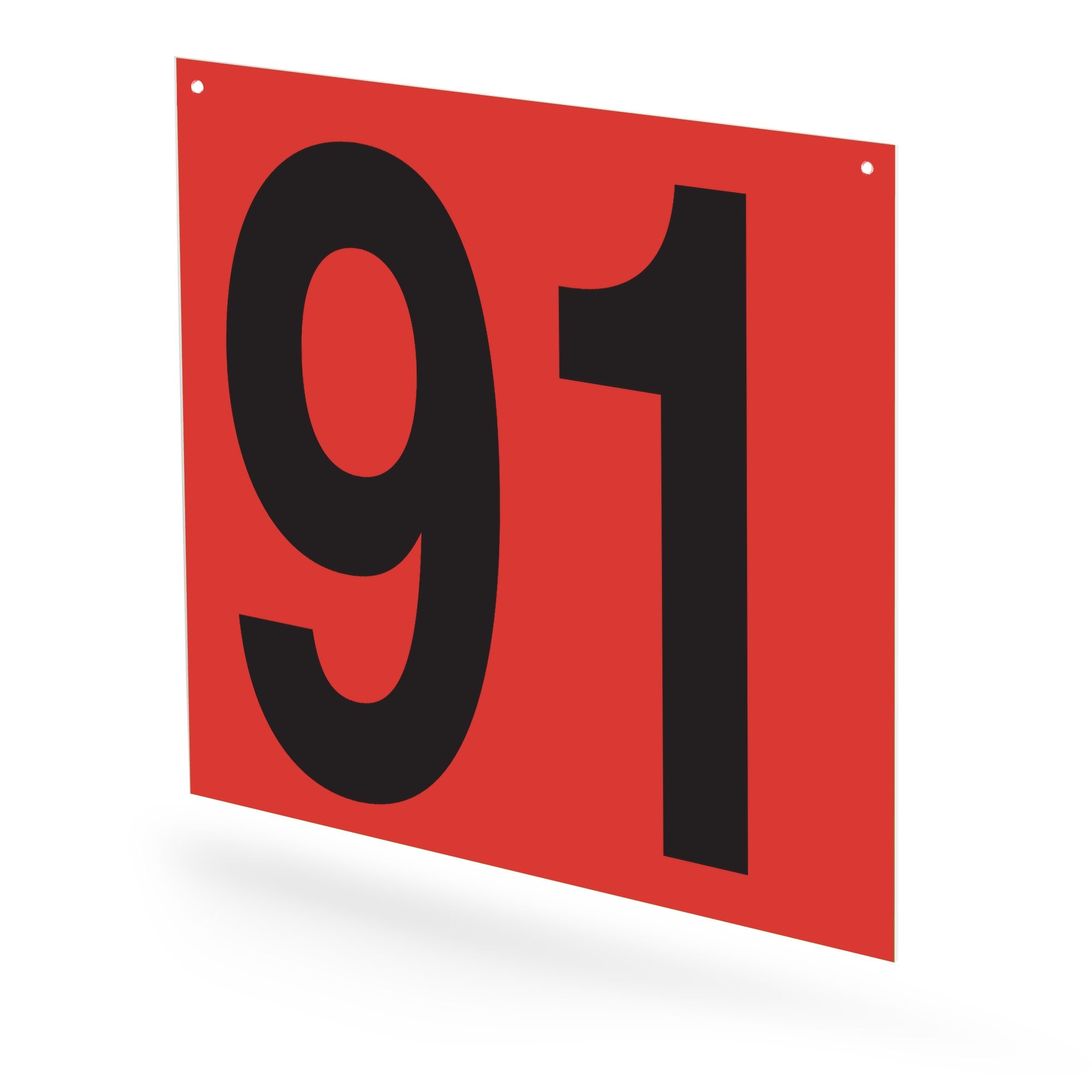 WM22PK91R Heavy Duty Warehouse Aisle Location Signs (22 in x 22 in) Consecutively Numbered (10 /pkg) Numbers 91-100 Red