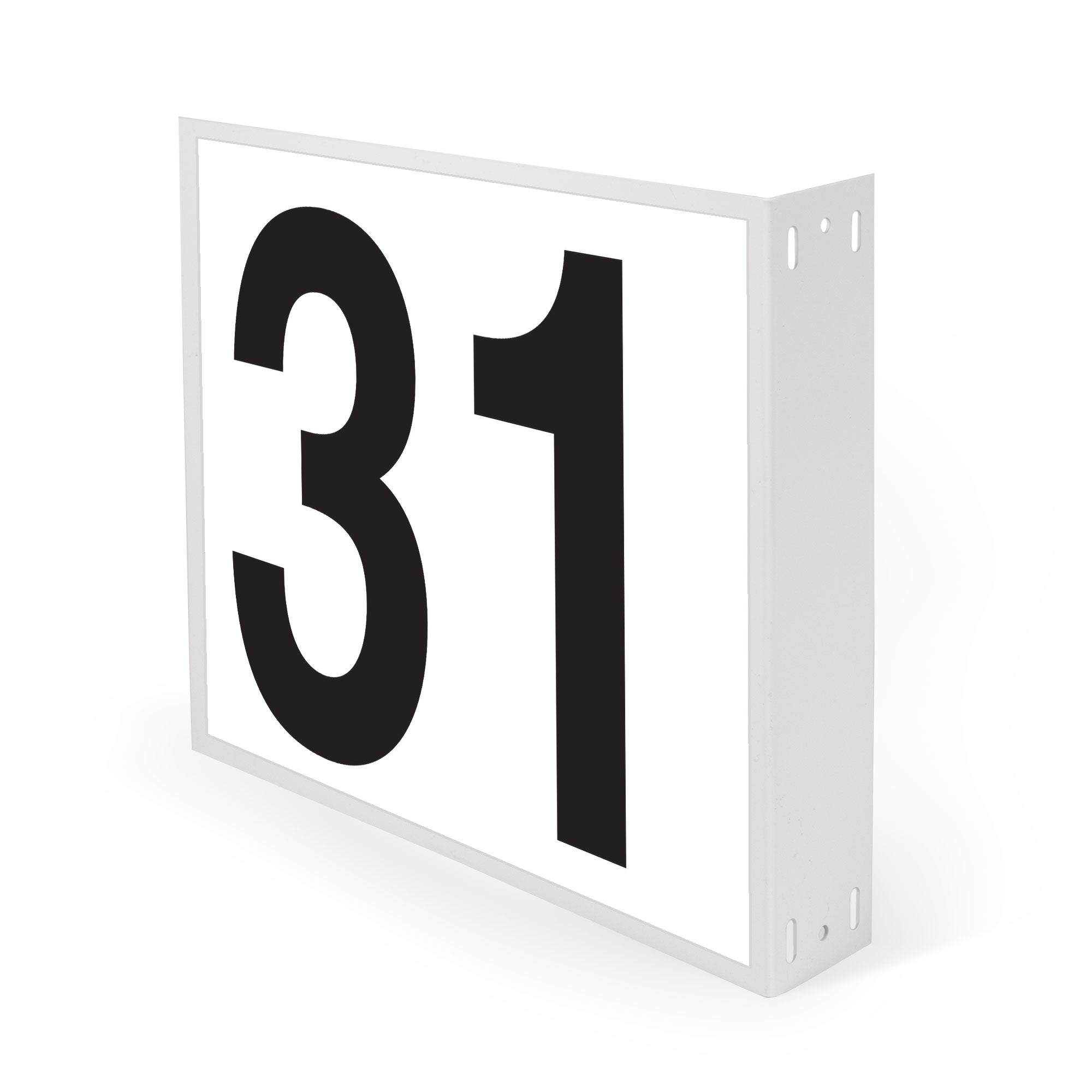 WML10PK31W Heavy Duty Warehouse Aisle Location Signs (12 in x 10 in) Consecutively Numbered with L-Bend Printed Both Sides (10 /pkg) Numbers 31-40 White