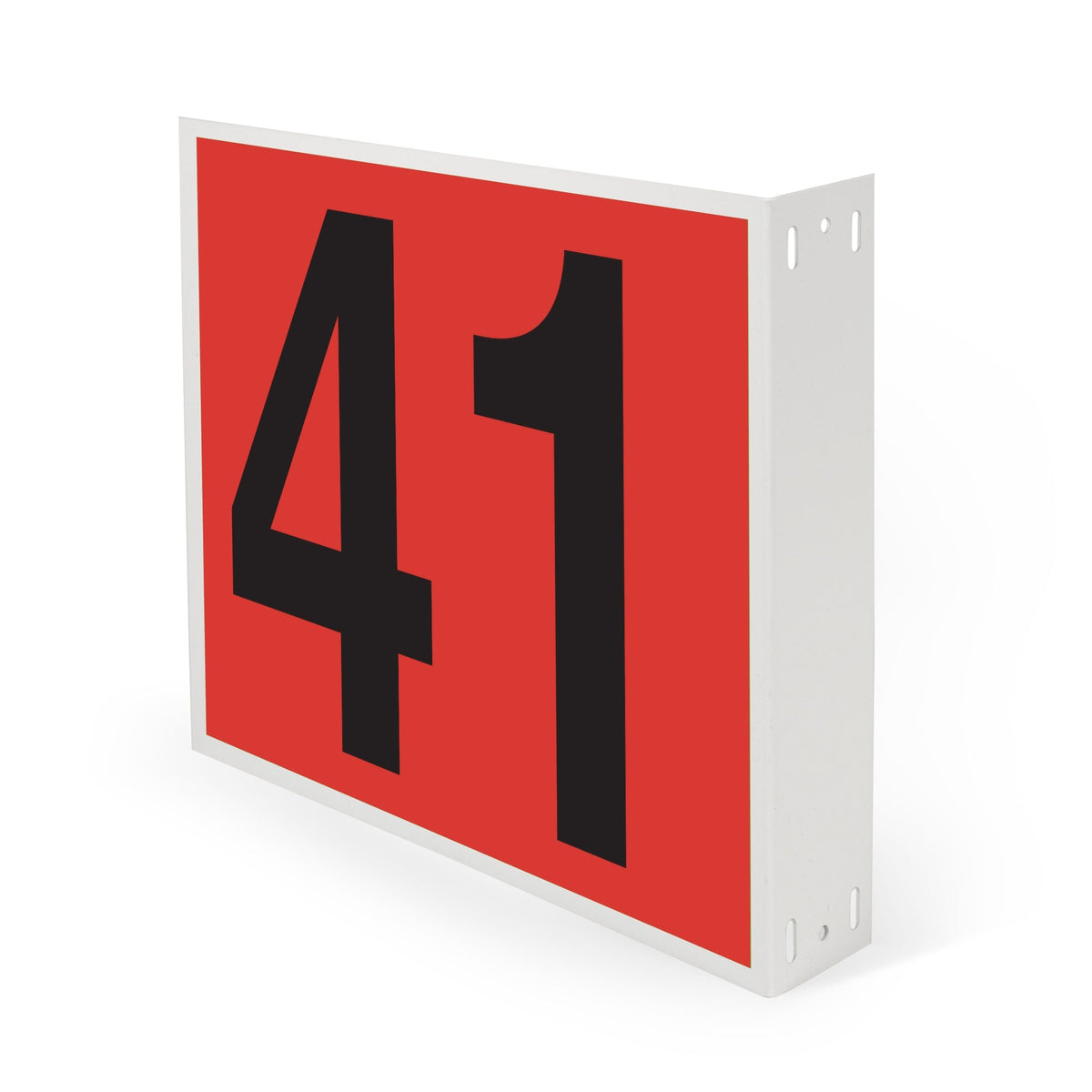 WML10PK41R Heavy Duty Warehouse Aisle Location Signs (12 in x 10 in) Consecutively Numbered with L-Bend Printed Both Sides (10 /pkg) Numbers 41-50 Red