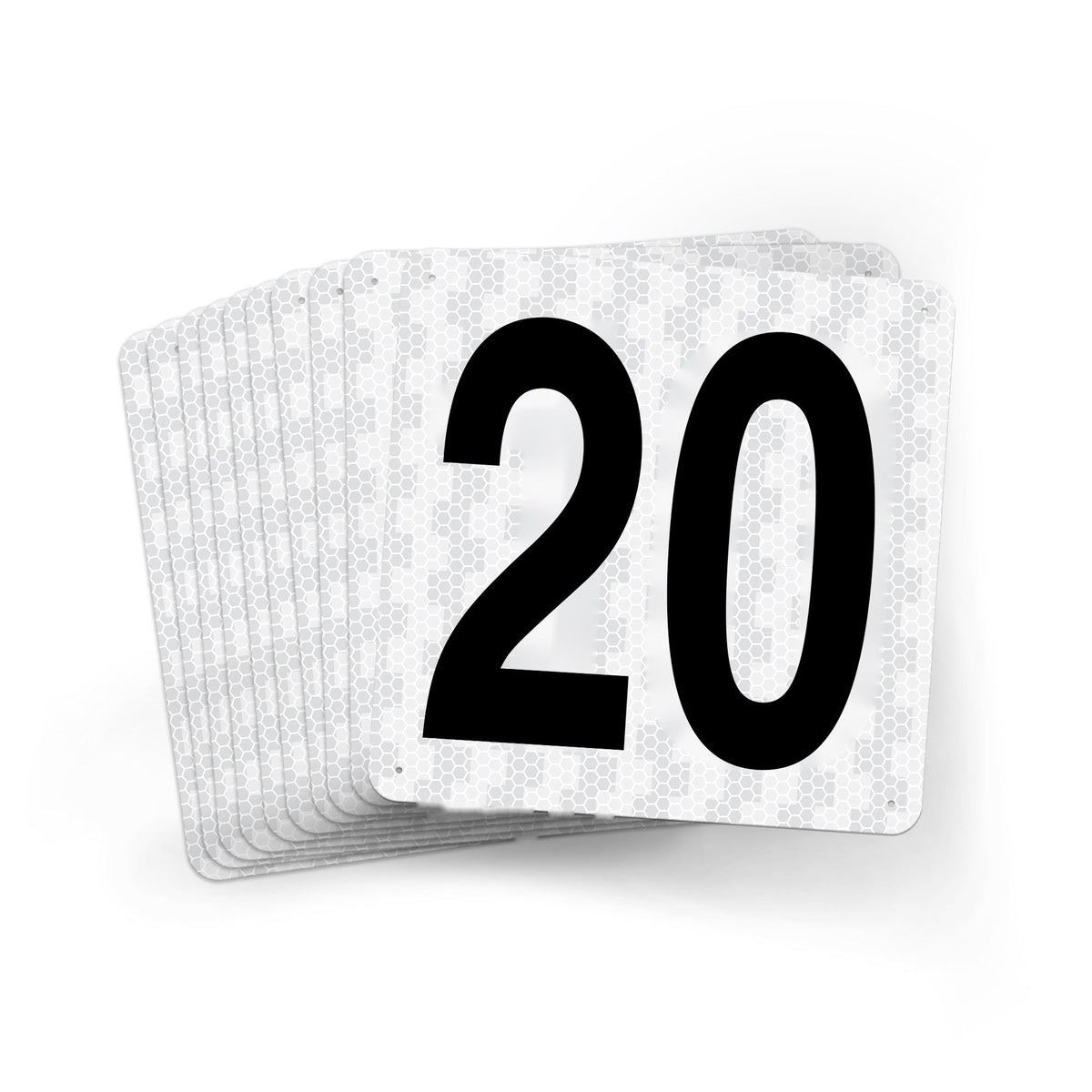 WMR18PK11 Outdoor Prismatic Reflective Aluminum Warehouse Dock Location Signs (18" x 18") Consecutively Numbered (10 /pkg) Numbers 11 - 20