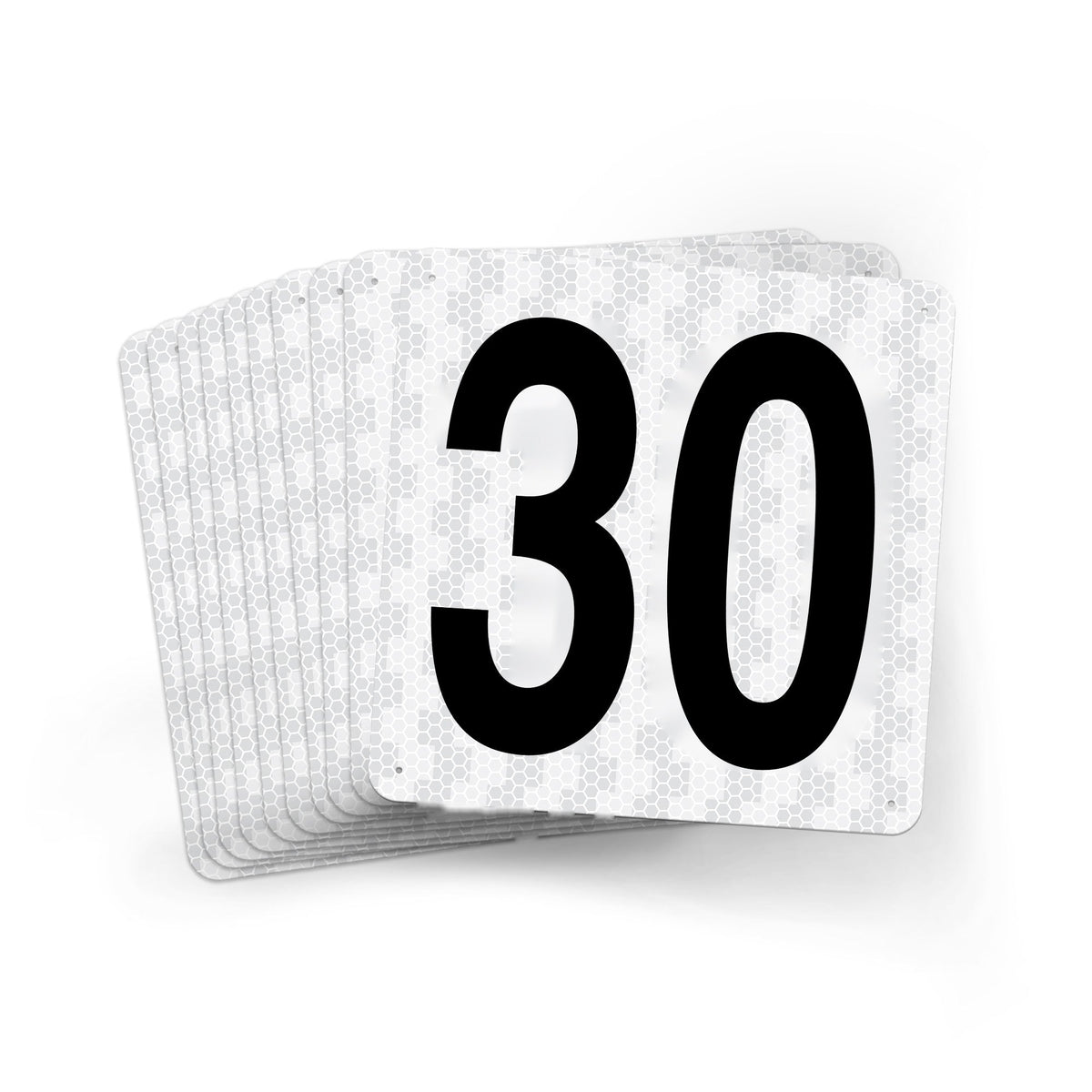 WMR18PK21 Outdoor Prismatic Reflective Aluminum Warehouse Dock Location Signs (18" x 18") Consecutively Numbered (10 /pkg) Numbers 21 - 30