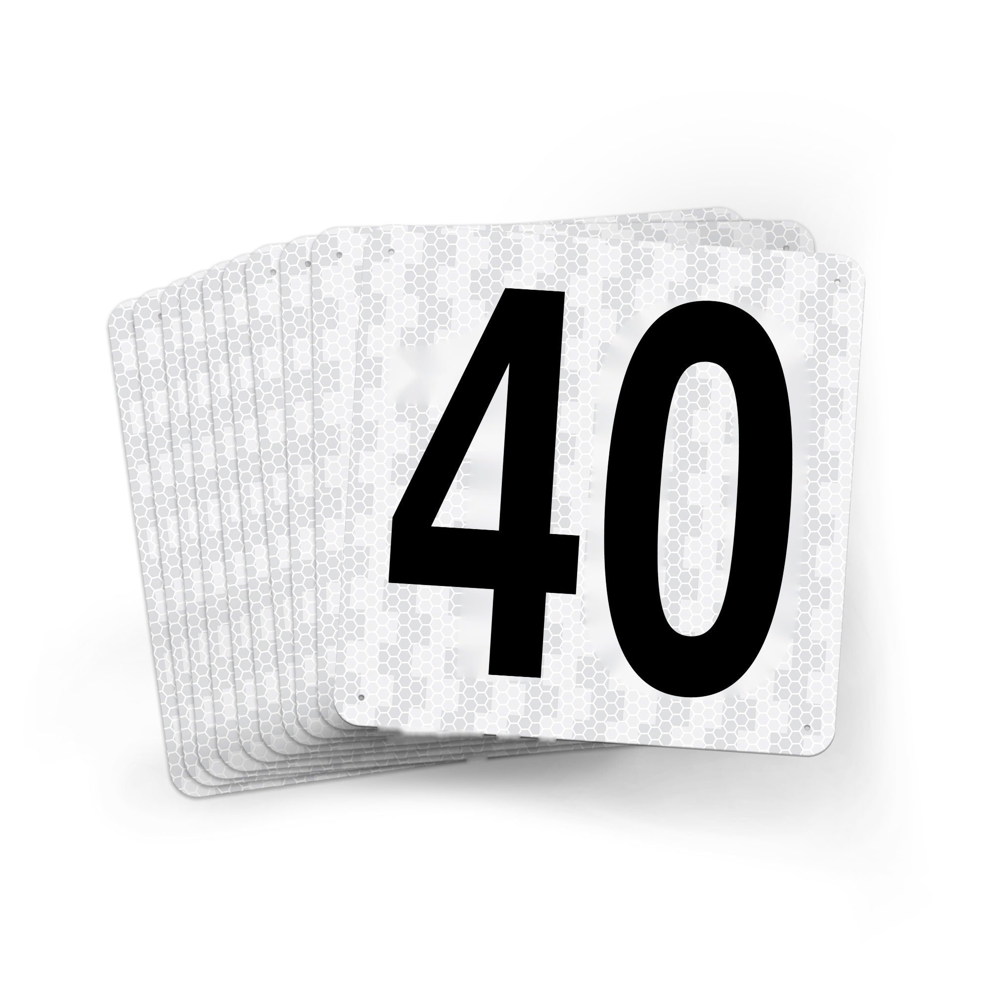 WMR18PK31 Outdoor Prismatic Reflective Aluminum Warehouse Dock Location Signs (18" x 18") Consecutively Numbered (10 /pkg) Numbers 31 - 40