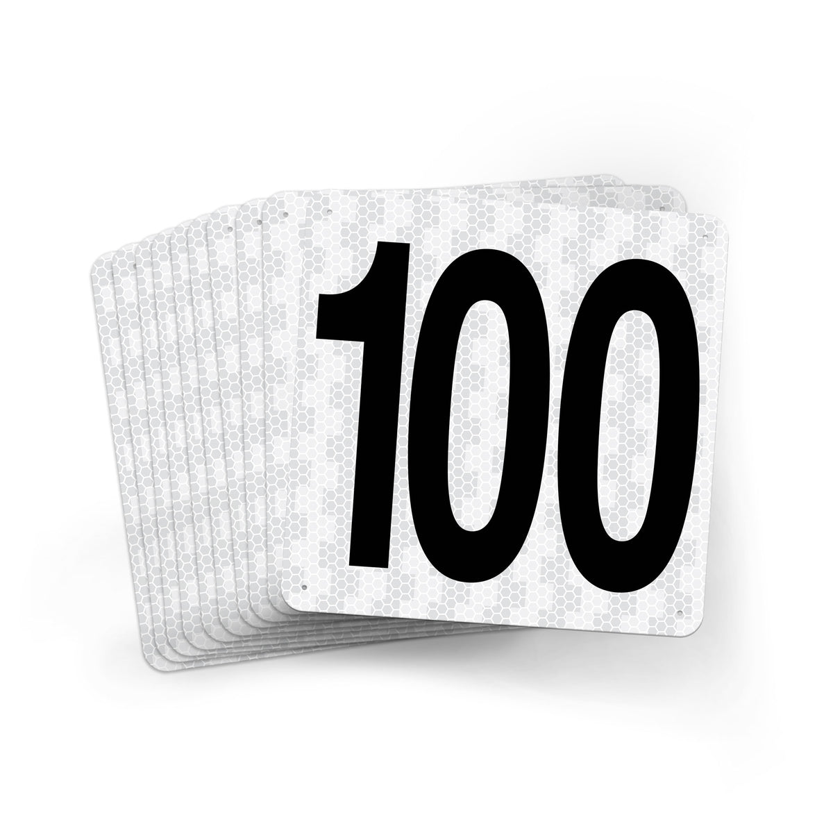 Outdoor Prismatic Reflective Aluminum Warehouse Dock Location Signs (18" x 18") Consecutively Numbered (10 /pkg)